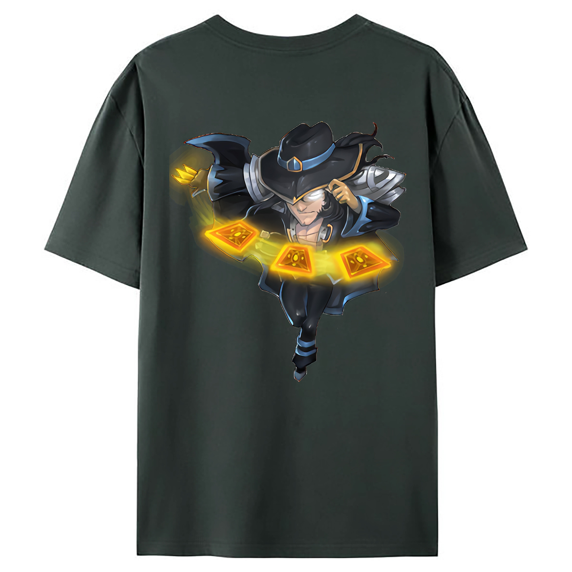 （画像用） リーグ・オブ・レジェンド League of Legends LOL 綿100％ メンズ半袖Tシャツ（バックプリント） 通気性